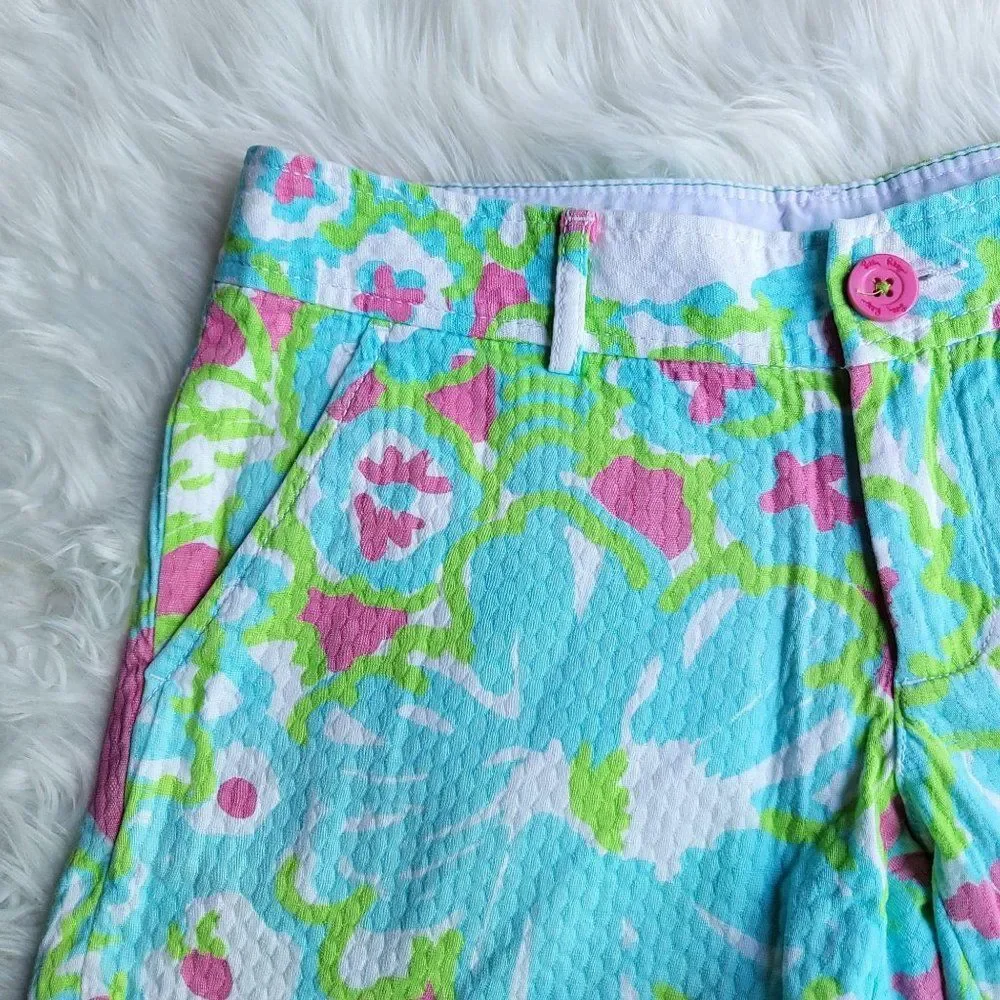 Lilly Pullitzer Buttercup Shorts Size 0 Scalloped Preppy Nantucket Summer Fem